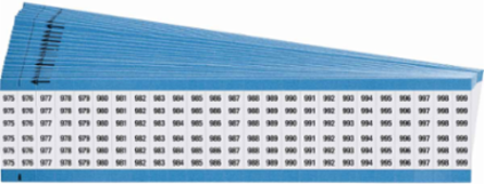 Wire Marker Card - Repositionable Vinyl Cloth, Legend 975 to 999