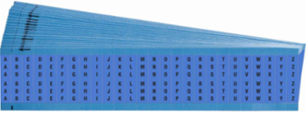 Wire Marker Card - Repositionable Vinyl Cloth, Legend A to Z, Black on Blue
