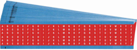 Wire Marker Card - Repositionable Vinyl Cloth, Legend A to Z, White on Red