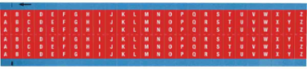 Wire Marker Card - Repositionable Vinyl Cloth, Legend A to Z, White on Red