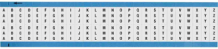 Wire Marker Card - Repositionable Vinyl Cloth, Legend A to Z, Black on White, 1.5" H