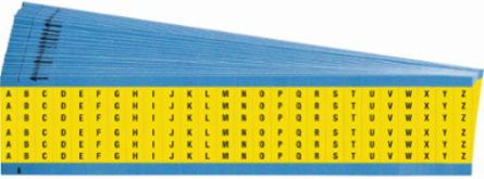 Wire Marker Card - Repositionable Vinyl Cloth, Legend A to Z, Black on Yellow