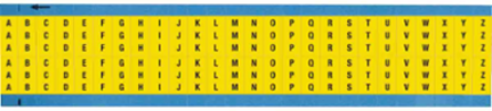 Wire Marker Card - Repositionable Vinyl Cloth, Legend A to Z, Yellow on Black