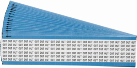 Wire Marker Card - Repositionable Vinyl Cloth, Legend OUT