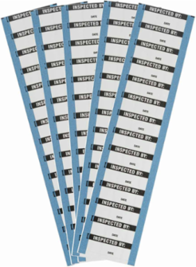 Write-on Labels Value Pack, INSPECTED BY, 0.625" H x 1.5" W, Pack of 5 Cards, Black on White