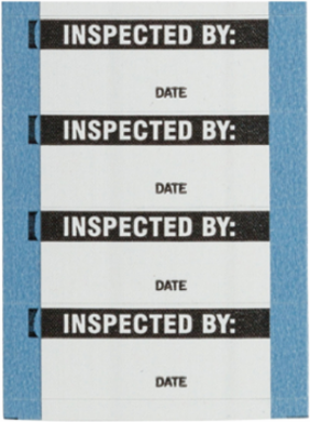 Write-on Labels Value Pack, INSPECTED BY, 0.625" H x 1.5" W, Pack of 5 Cards, Black on White