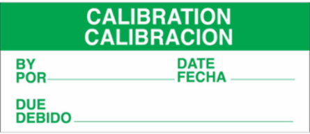 Bilingual Calibration Labels, 0.625 Inch H x 1.5 Inch W, Repositionable Vinyl Cloth, Card of 14