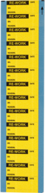 Write-on Labels, RE-WORK, 0.625" H x 1.5" W, Card of 14 Labels, Black on Yellow