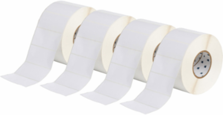 Satin Polyester Labels, 2" H x 4" W, White, Case of 4 Rolls