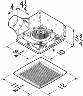 Broan Flex™ Series 110 CFM 1.0 Sone Humidity Sensing Ventilation Fan Energy Star®