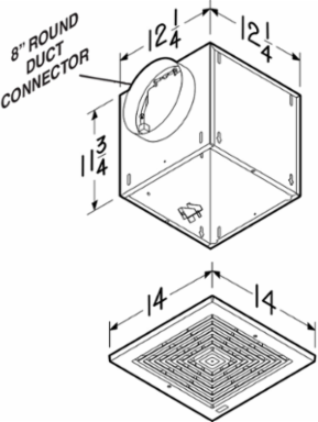 Broan High-Capacity, Light Commercial 130 CFM Ceiling Mount Ventilation Fan, 0.3 Sones ENERGY STAR® certified
