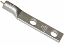 Straight Stacking Lug, Al Tubing, 2-NEMA Holes, 2/0 AWG Cu/Al,ACSR, Gray, 0.56" Hole Dia.