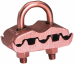 Copper Alloy Grounding Clamp for 3 Cables to 1/2 Inch Rod, UL Listed, 2.75 Inch Width