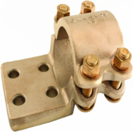 Tube to Flat Bolted Terminal, 1-1/4 Inch IPS, 2 Pad Holes, Copper Alloy