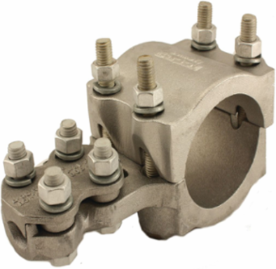 Al Bolted T-Connector, Coductor Al or CU Range: 900-1250 Kcmil (Run and Tap), ACSR Conductor Range: 715.5-1113 Kcmil (Run and Tap)
