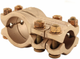 Cast Cu Alloy T Connector, 6.06 IN L, 3.94 IN W, Bolted, Tube to Tube, 1-1/2 IN IPS (Run), 1-1/2 IN IPS (Tap), 1/2 IN-13 Bolt Size