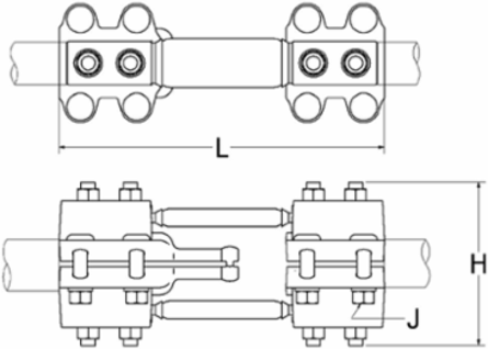 Cast Copper Alloy Tube to Tube Coupler, 2-1/2 Inch IPS, 13 Inch Length