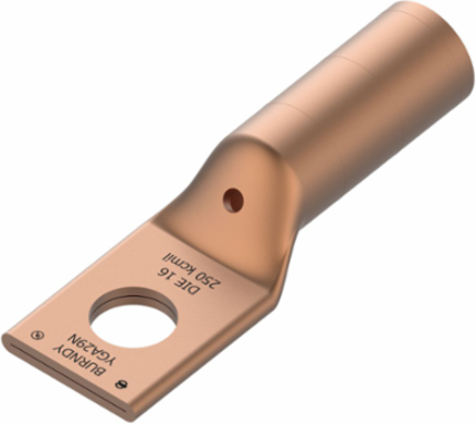 Grounding Irreversible Compression Terminals, Copper, 3.22 Inch Length, 2/0 AWG