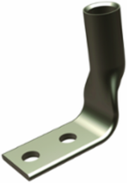 Long Length Barrel Terminal, 2 AWG, 35 kV, 1/4 Inch Stud, Tin Plated