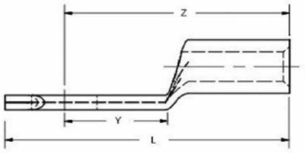 HYLUGTM Copper Terminal Connector, 1 Hole, 3.37 Inch Length, 0.70 Inch Hole Size, 35 kV Rating