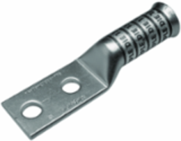 Long Length Barrel Connector, 2-Hole, 6 AWG, 35 kV, 1/2 Inch Stud, Tin Plated
