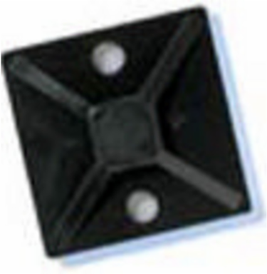Nylon UNIRAPTM Cable Tie Mounting Bases, 0.74 Inch x 0.74 Inch, Black, 9 Lbs Tensile Strength