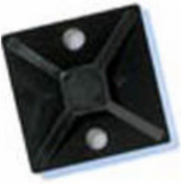 Nylon UNIRAPTM Cable Tie Mounting Bases, 0.74 Inch x 0.74 Inch, Black, 9 Lbs Tensile Strength