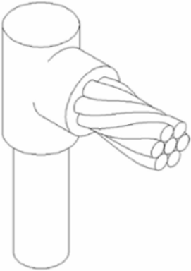 Exothermic Mold for Horizontal Cable Terminal to Ground Rod, 3/0 AWG, 3/4 Inch Rod