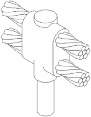 Horizontal Parallel Cable Mold, 2/0 AWG, 3/4 Inch Ground Rod