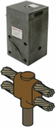 Horizontal Parallel Cable Mold, 2/0 AWG, 3/4 Inch Ground Rod
