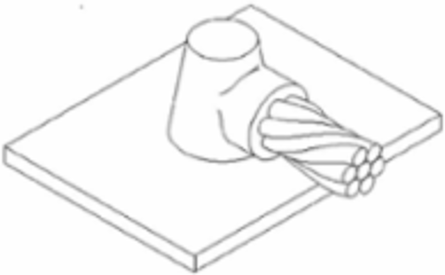 Exothermic Mold for 1/0 AWG Copper Cable to Horizontal Steel Surface