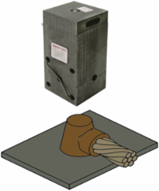 Exothermic Mold for 1/0 AWG Copper Cable to Horizontal Steel Surface