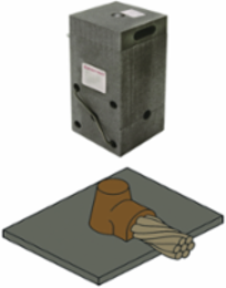 Horizontal Cable Mold 2/0 AWG for Steel Surface, RoHS Compliant
