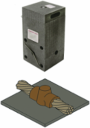 Exothermic Mold for 2 AWG Copper Cable to Horizontal Steel Surface