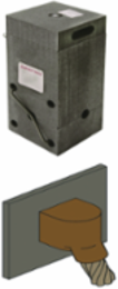 Exothermic Mold for 6 AWG Copper Cable at 45 Angle to Vertical Steel Surface