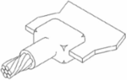 Horizontal Cable Tap Mold, 4/0 AWG, 1/4 Inch to 1-1/2 Inch Bus Bar, RoHS Compliant