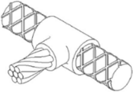 Exothermic Mold for Horizontal Cable Tap to 4/0 AWG & #6 Rebar, BURNDYWeld