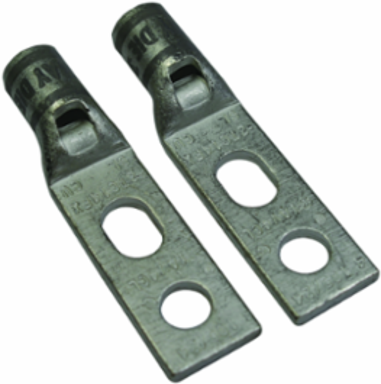 Standard Length Barrel Compression Terminal 2 AWG, 3/8 Inch Bolt Size, 600V, Copper