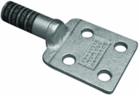 HYLUG Copper Terminal Connector, 4 Hole, Long Barrel, 3.00 Inch Pad Width, 35 kV Rating