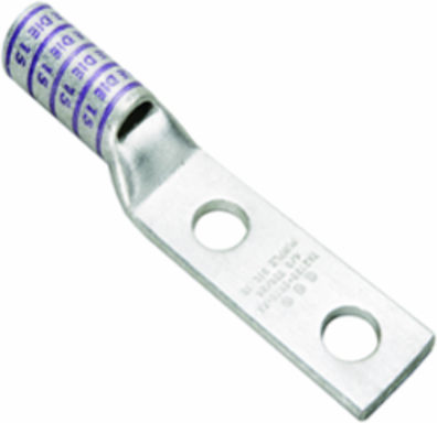 Long Length Barrel HYLUGTM Copper Terminal, 1/0 AWG, 4.35 Inch Length, 35 kV