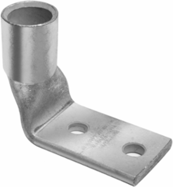 1 AWG, CU, 2 Hole, 1/4 Stud, 5/8 IN Spacing, Long Barrel, Inspection Window, 90 Degree