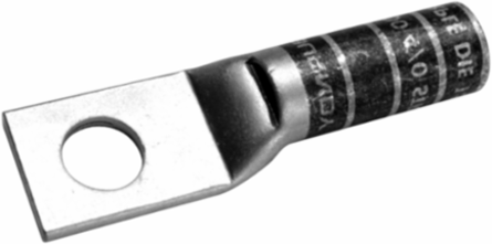 Long Length Barrel Terminal, 6 AWG, 1 Hole, 35 kV, Blue, 2.46 Inch Overall Length