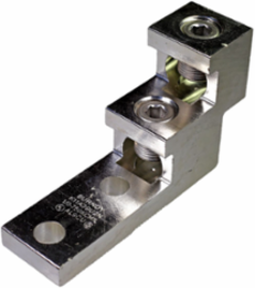 Aluminum Universal Terminal, 2 Hole, 1/0 AWG-750 kcmil, 3/8 Inch Stud, 600 Volt Rated