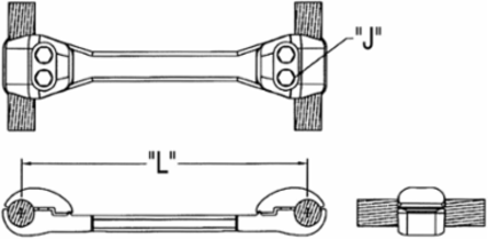 Rigid Spacers for Substation Connectors, 13.84 Inch Length, 4 Inch Width, Aluminum Alloy
