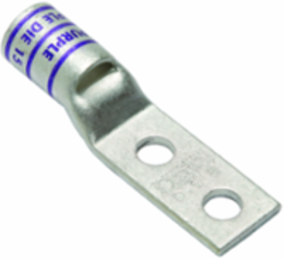Copper Terminal Connector, 2/0 AWG, 1/4 Inch Bolt Hole, Tin Plated