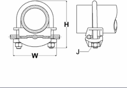 Ground Clamp for Rebar/Cable, 1.88 Inch Width, 2-1/2 Inch Height, 4 AWG Copper