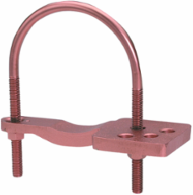 Rod or Tube Grounding Clamp with Mounting Pad, 10 Inch Pipe, Copper Alloy