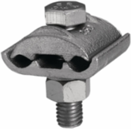 Mechanical Grounding Connector, 2 Copper Cables to 1/4" Thick Bar, #4 AWG - 300 kcmil, 1/2" Stud