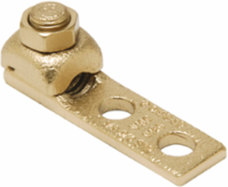 Cu Alloy Side Entrance Terminal, 1/0 - 2/0 Str, 2-Nema pad Holes