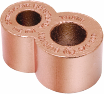 Copper Compression Connector for 2 AWG to 2/0 AWG, 3/4 Inch Ground Rod